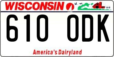 WI license plate 610ODK