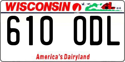 WI license plate 610ODL
