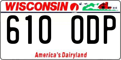 WI license plate 610ODP