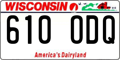 WI license plate 610ODQ