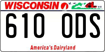 WI license plate 610ODS