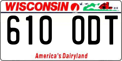 WI license plate 610ODT