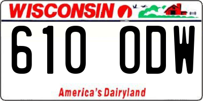 WI license plate 610ODW