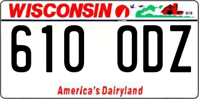 WI license plate 610ODZ