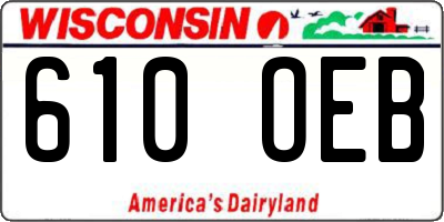 WI license plate 610OEB