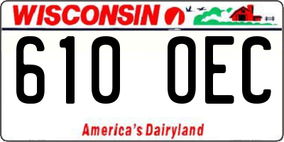 WI license plate 610OEC