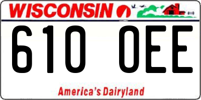 WI license plate 610OEE