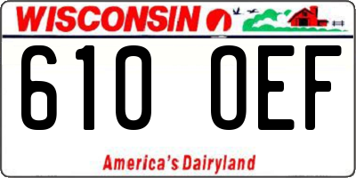 WI license plate 610OEF