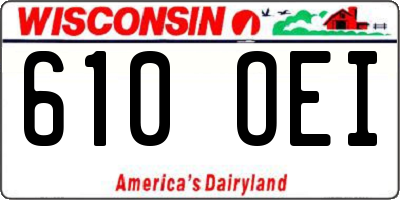 WI license plate 610OEI