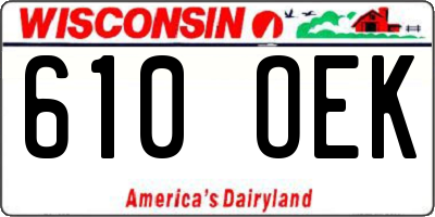 WI license plate 610OEK