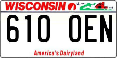 WI license plate 610OEN