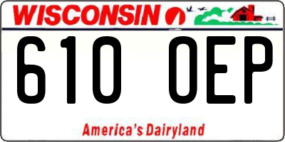 WI license plate 610OEP