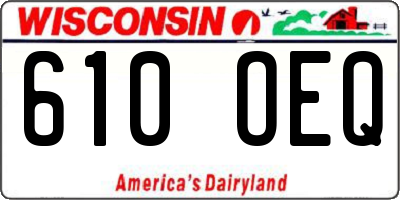 WI license plate 610OEQ