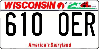 WI license plate 610OER