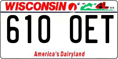WI license plate 610OET