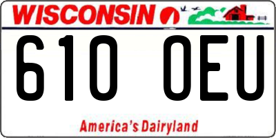 WI license plate 610OEU