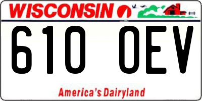 WI license plate 610OEV