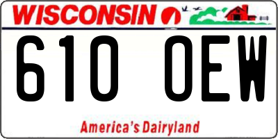WI license plate 610OEW