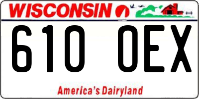 WI license plate 610OEX