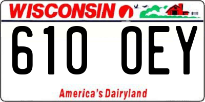 WI license plate 610OEY