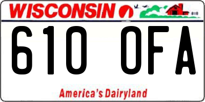 WI license plate 610OFA