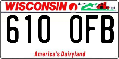 WI license plate 610OFB
