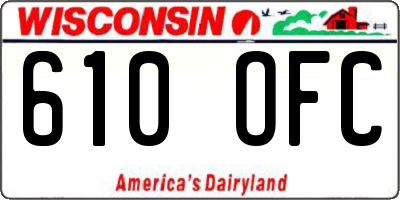 WI license plate 610OFC
