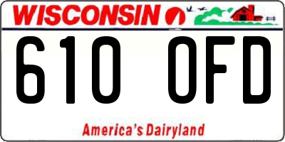 WI license plate 610OFD
