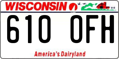 WI license plate 610OFH
