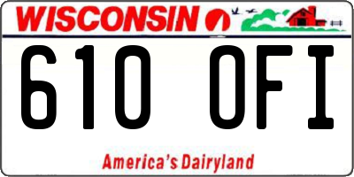 WI license plate 610OFI