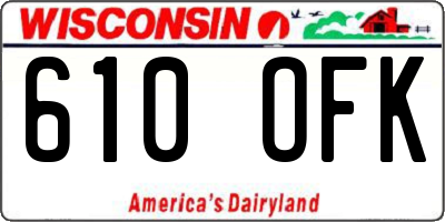 WI license plate 610OFK