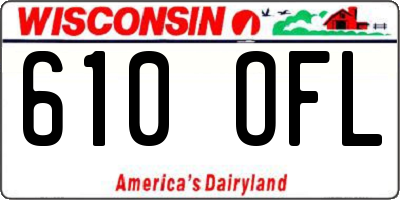WI license plate 610OFL