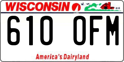 WI license plate 610OFM