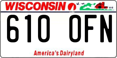 WI license plate 610OFN
