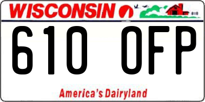 WI license plate 610OFP