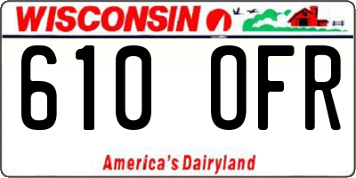 WI license plate 610OFR
