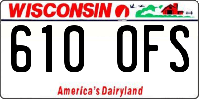 WI license plate 610OFS
