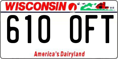 WI license plate 610OFT