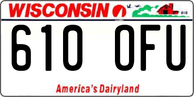 WI license plate 610OFU