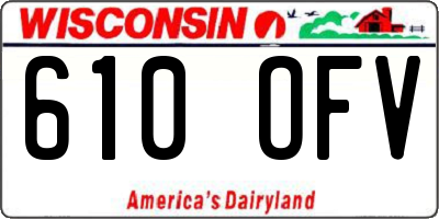 WI license plate 610OFV