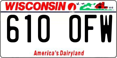 WI license plate 610OFW