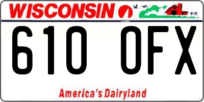 WI license plate 610OFX