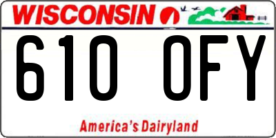 WI license plate 610OFY