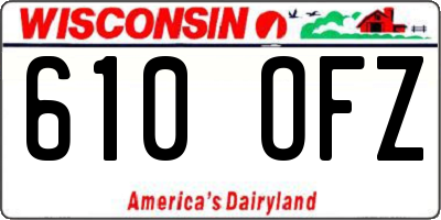 WI license plate 610OFZ