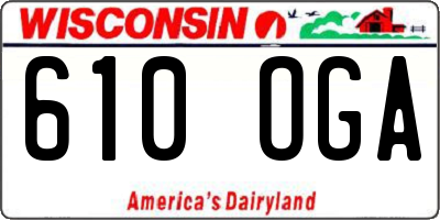 WI license plate 610OGA