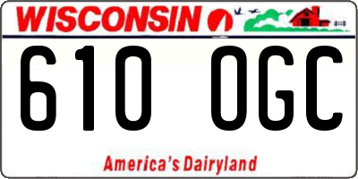 WI license plate 610OGC