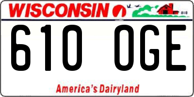 WI license plate 610OGE