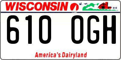 WI license plate 610OGH