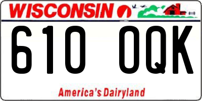 WI license plate 610OQK