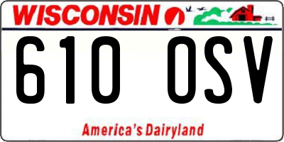 WI license plate 610OSV